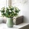 Artificial Daisies Flowers, 14.5 inch White Faux Little Daisy Bouquet, Floral Arrangement for Home Party Wedding Office Store Decor